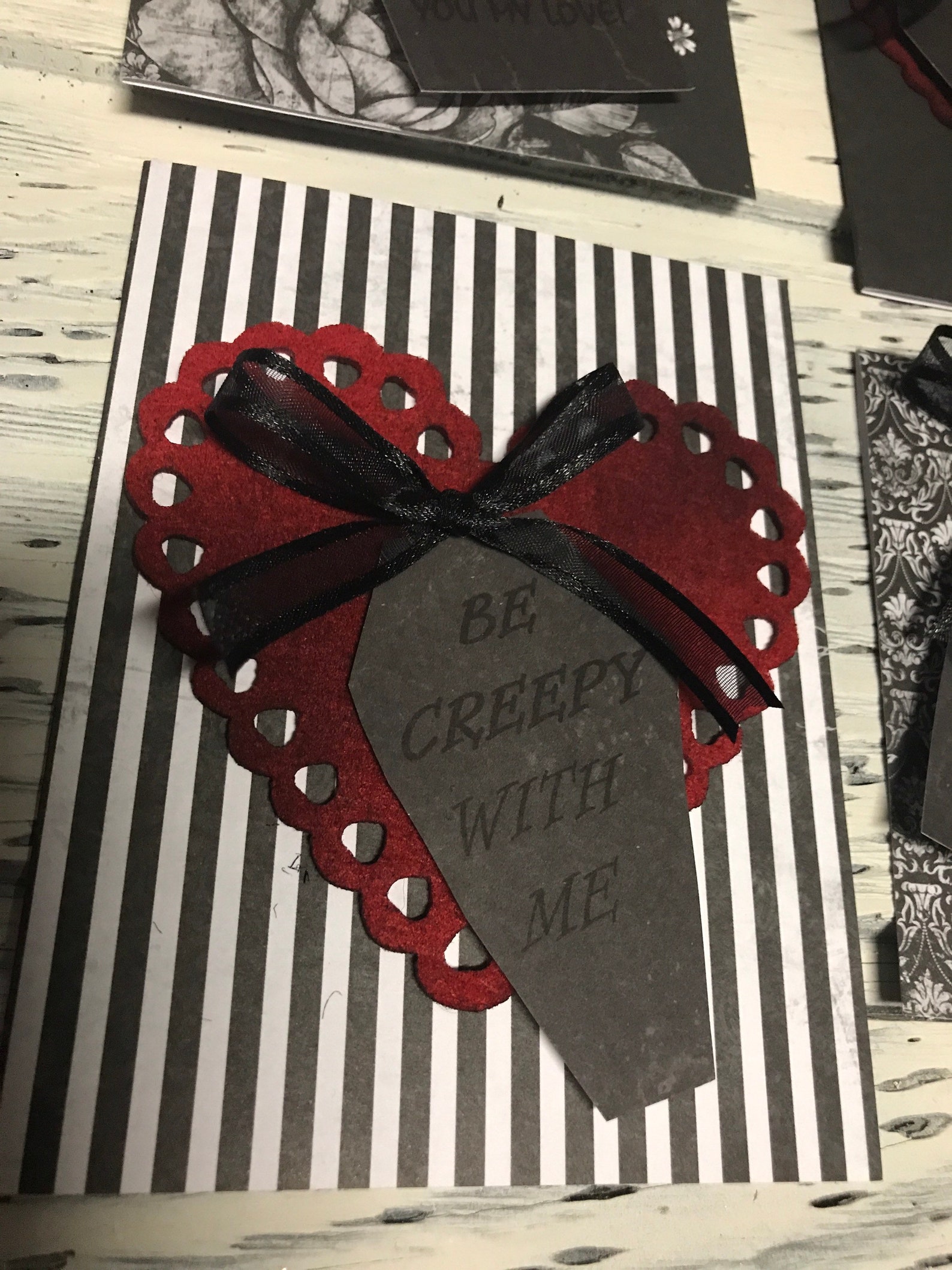 Gothic valentines cards free shipping with any purchase Etsy