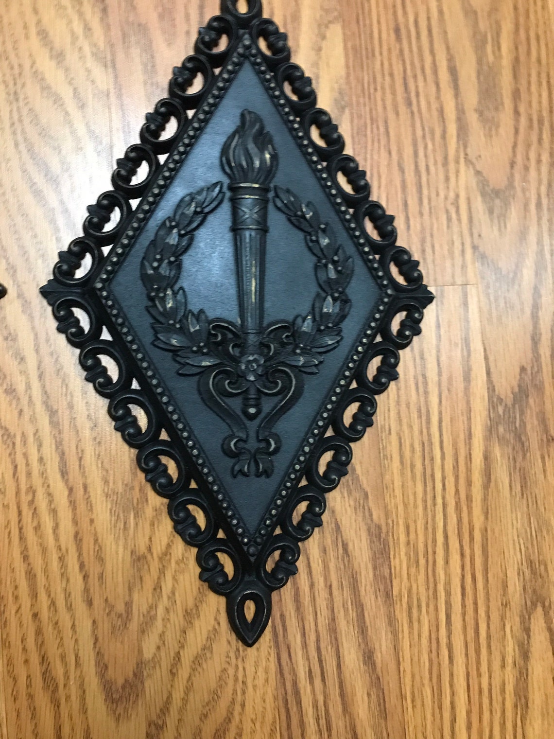 Victorian Gothic Wall Plaques Gothic Black & Gold Gothic Etsy