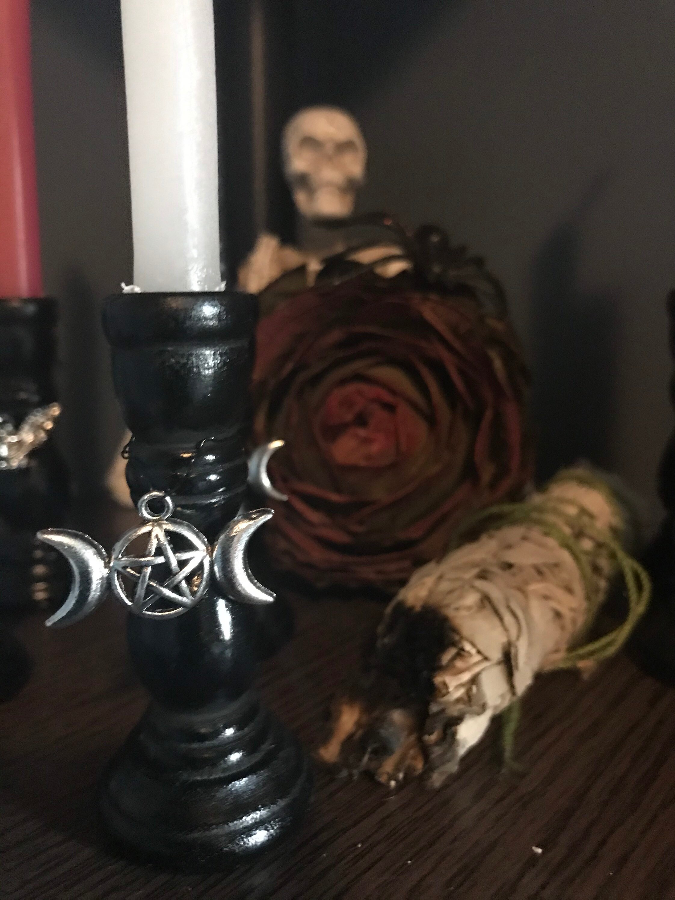 Chime candle holder black chime candle holder wicca moon Etsy