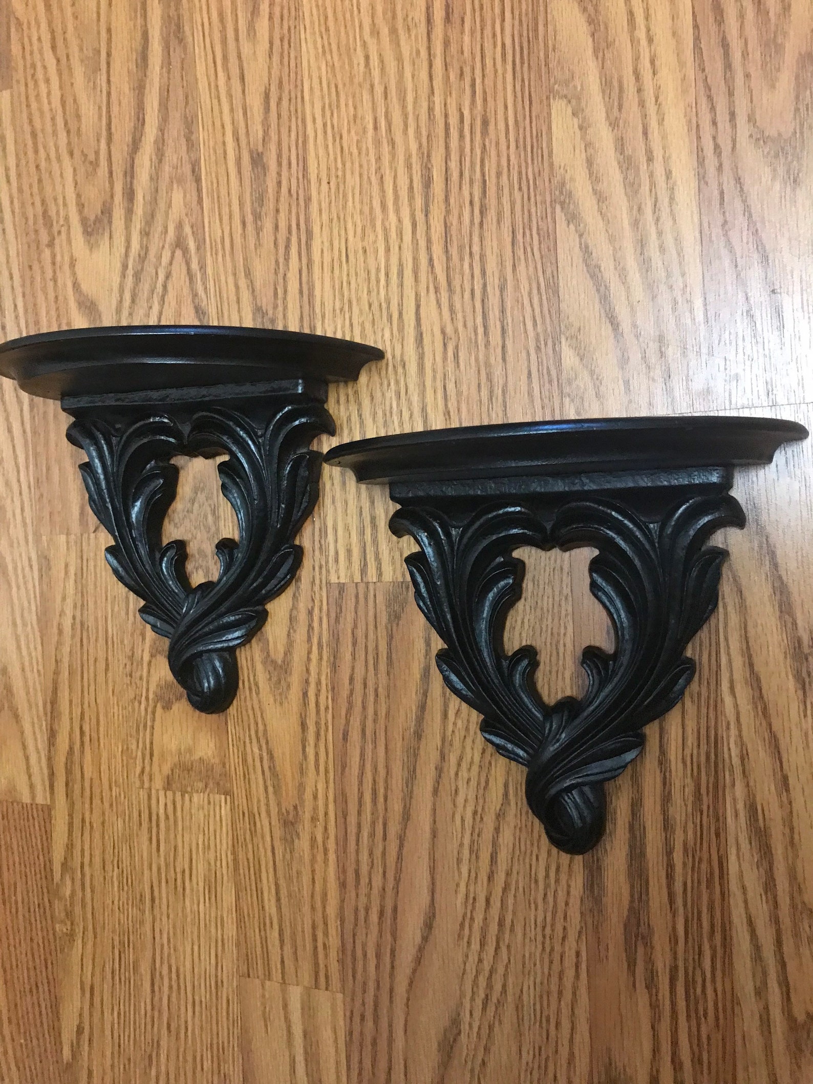 Lot 2 Victorian Gothic Black Floating Shelves Gothic Shelves Etsy