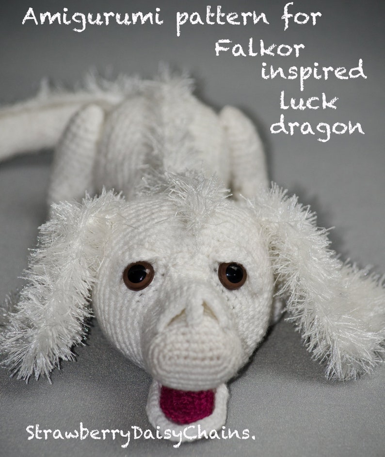 Amigurumi crochet pattern for Falkor inspired luck dragon. Instruction's written in English only PATTERN ONLY 画像 7