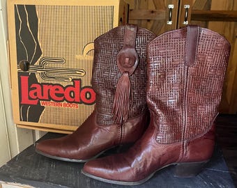 Loredo Western Boots Dark Brown Leather 7.5 Medium