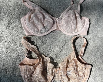 Set of 2 34DD Lacy Underwire Bras