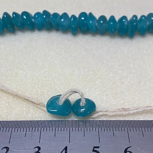 Triangle Rondelle - Teal Opaque - Java Glass Lampwork Beads - (1 strand)