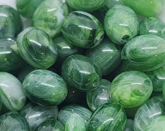 10mm Oval Gemstone Look Beads (50) - Jade