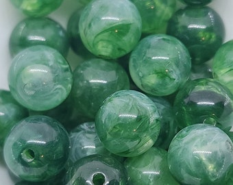 10mm Round Gemstone Look Beads (25) - Jade