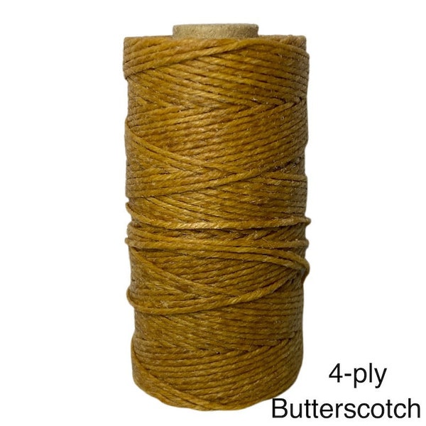 4 Ply - BUTTERSCOTCH (10m) - Irish Waxed Linen Thread