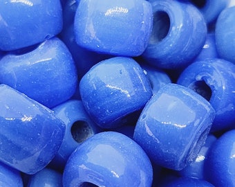 Blue Opaque  (100) - Vintage Glass Indian Pony Beads