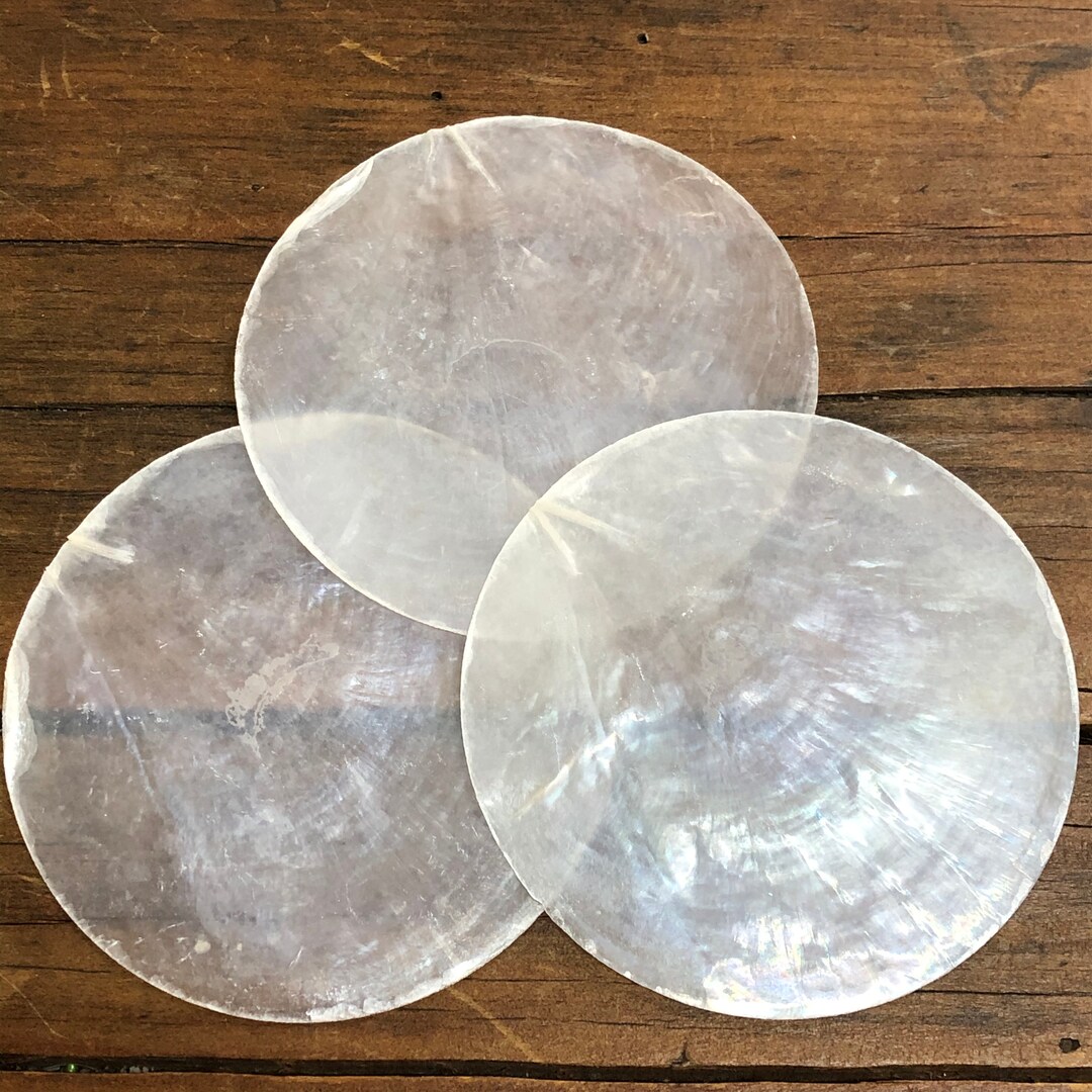50 Pieces 8cm Round CAPIZ Shells With NO HOLES - Etsy