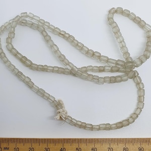 Tube - Clear Transparent - Java Recycled Glass Beads - (1 strand)