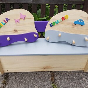 SET for siblings children's bench with 2 wardrobes