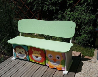 Banc pour enfants avec porte-chaussures Banc enfant banc en bois modèle WOLKE