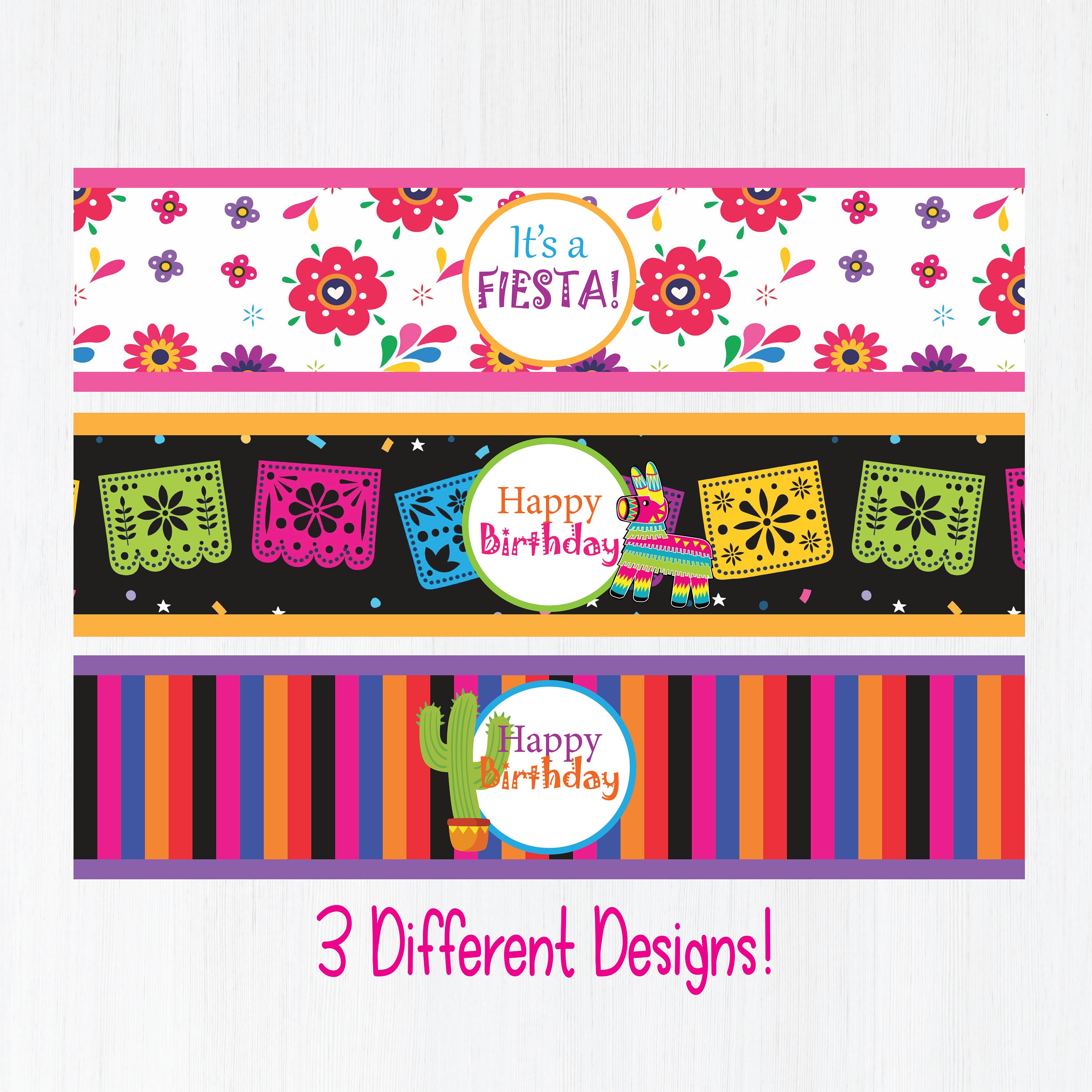 Fiesta Water Bottle Labels Mexican Fiesta Printable Instant Etsy UK