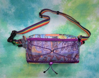 Rainbow/Pride 2L Dyneema Fanny Pack: "Ultimate Hiker"- 9"x4"x3.5"- Ultralight Water-Resistant Hiking Hip Bag/Fannypack - Maine in USA
