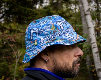 Water-resistant Ripstop Bucket Hat: "Allagash" Alpha Direct Fleece or Mesh Lined- Handmade in Maine, USA