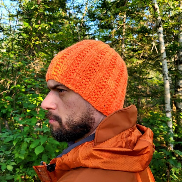 Bonnets orange fluo en laine mélangée ultra-légère Solar Storm Blaze orange fluo (sans doublure) par MountainBlaze Taille M