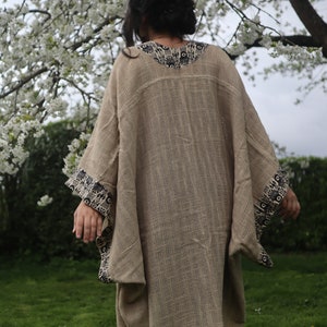 Kimono Cape Cloak Unisex Stammes-Blockdruck Bild 8