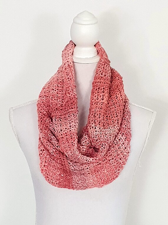 Inconsistent Glans munt Col sjaal gehaakt handgemaakt roze zalm rood katoenen sjaal - Etsy Nederland