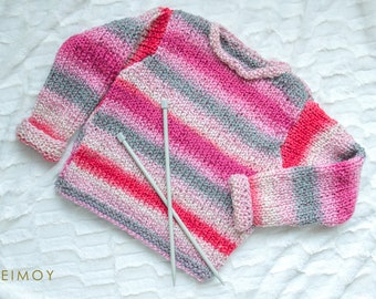 Striped hand knitted children's sweater