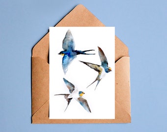 Andorinha // swallow A6 postcard // animal card, bird print