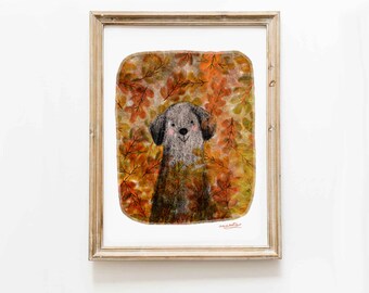 Dog Fall home decor print art print - wall - kids nursery room