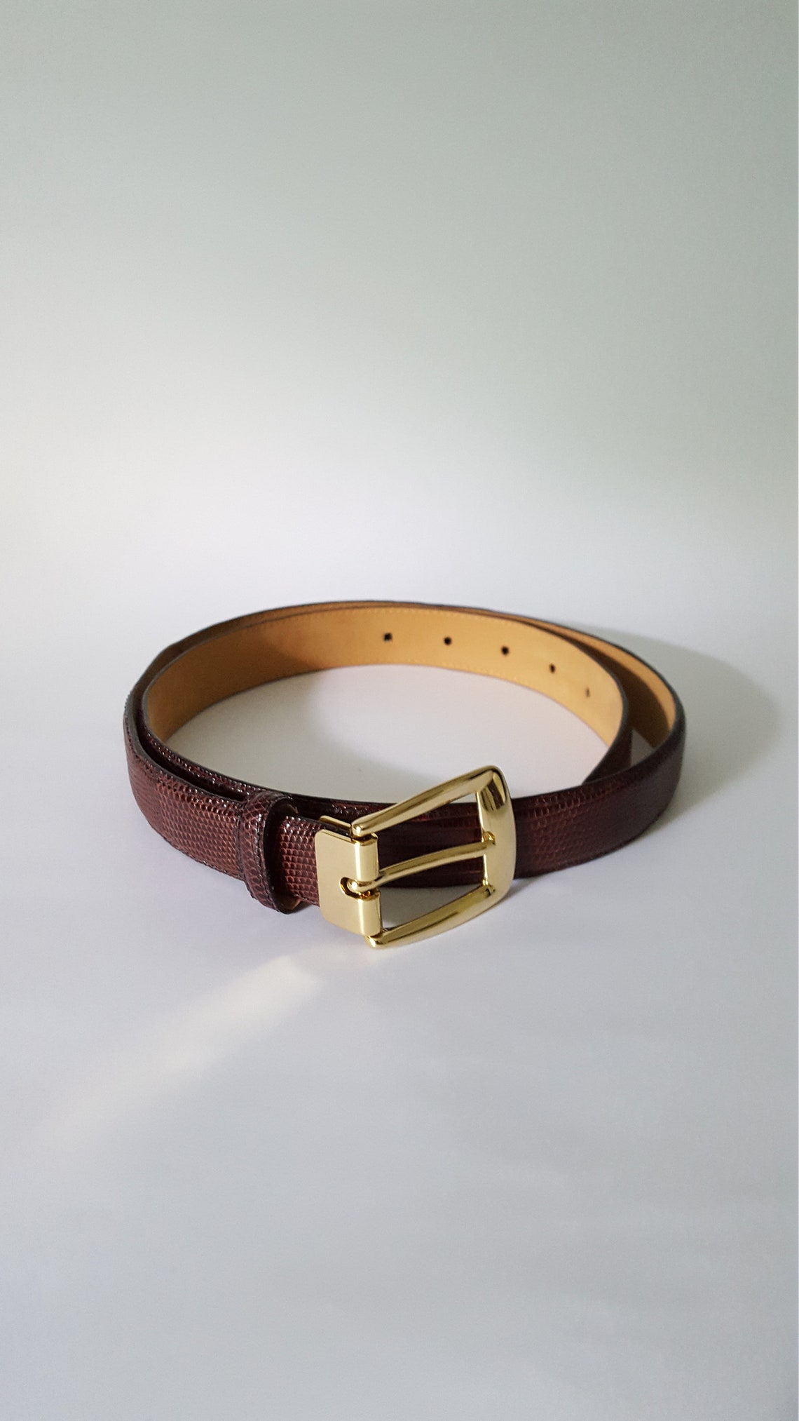 GENUINE LIZARD BELT Genuine Lizard Womens Belt With Gold - Etsy