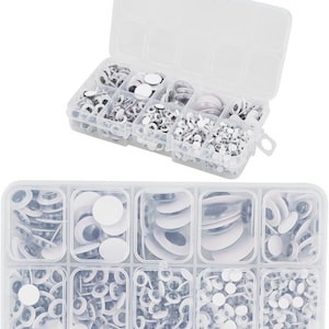 Ensemble de 700 yeux écarquillés auto-adhésifs - Tailles assorties 4-15 mm pour travaux manuels et accessoires pour poupées