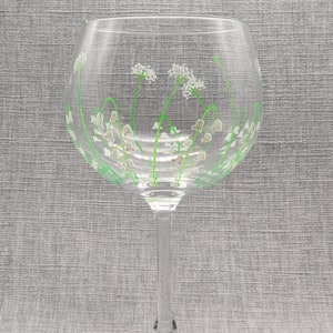 Hand-painted Lily of the Valley Large Gin Glass image 1