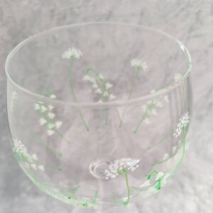 Hand-painted Lily of the Valley Large Gin Glass image 2