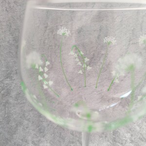 Hand-painted Lily of the Valley Large Gin Glass image 7