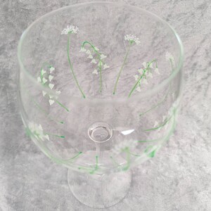 Hand-painted Lily of the Valley Large Gin Glass image 4