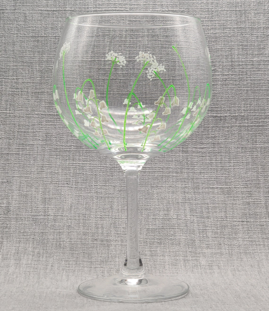 Handpainted Lily of the Valley Large Gin Glass Etsy