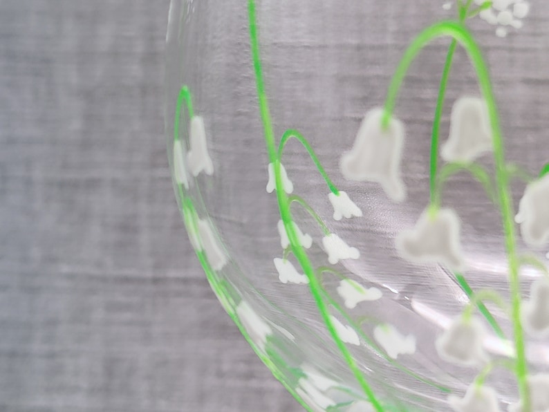 Hand-painted Lily of the Valley Large Gin Glass image 10