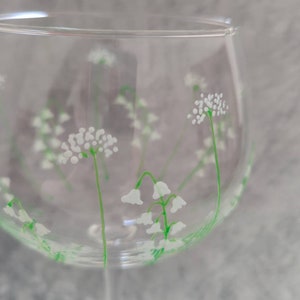 Hand-painted Lily of the Valley Large Gin Glass image 5