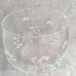 Hand-painted Lily of the Valley Large Gin Glass image 6