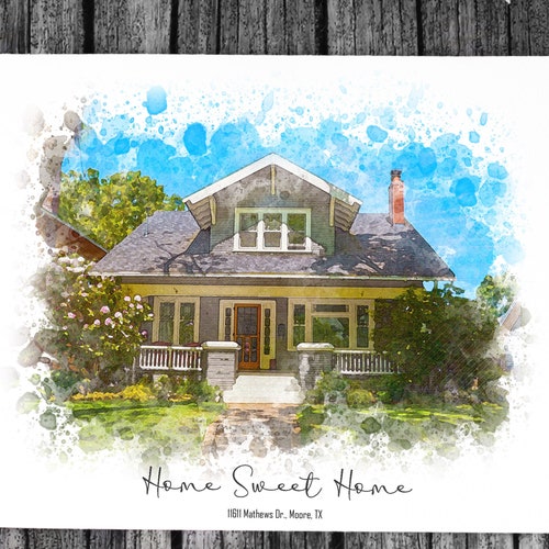 House Portrait Watercolor Realtor Closing Gift Housewarming Etsy