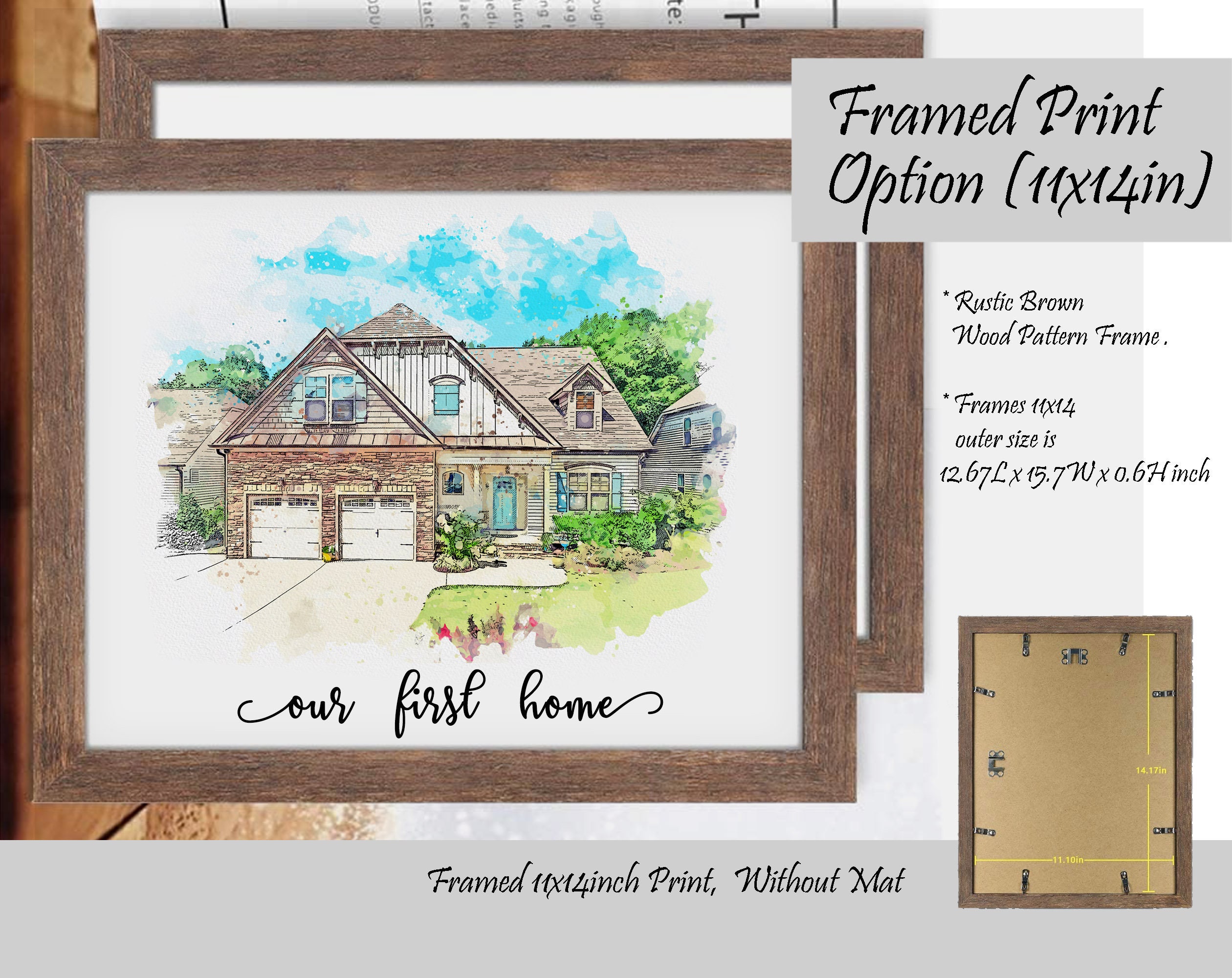 Custom Watercolor House Portrait House Painting Gift Digital Etsy