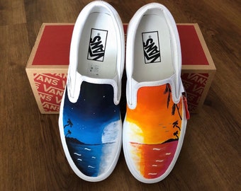 sun and moon slip on vans