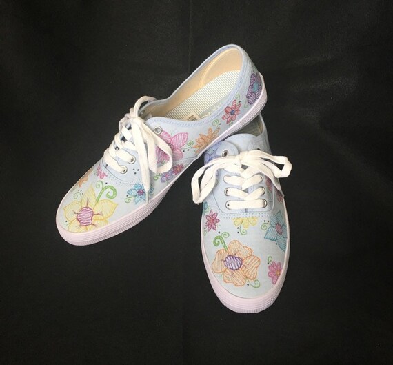 flower canvas shoes