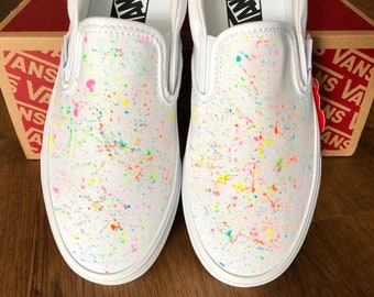 Neon Splatter Paint Vans-off the Wall Vans- Custom Splatter Paint
