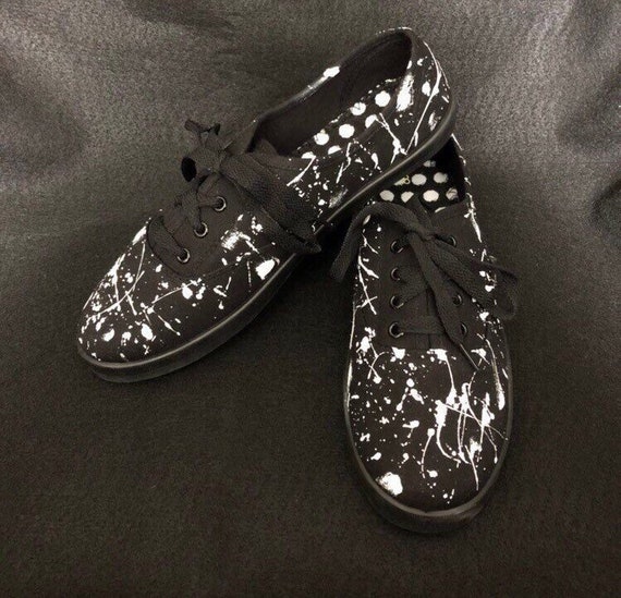 Splatter Paint Shoes Black and White 