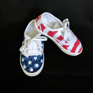 Kid’s American Flag Shoes--Stars and Stripes--Fourth of July Wearables--Flags--Star and Stripe Shoes--4th of July