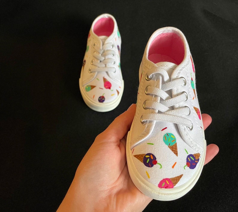 Kids Ice Cream Cone Shoes Ice Cream Custom Shoes Painted - Etsy