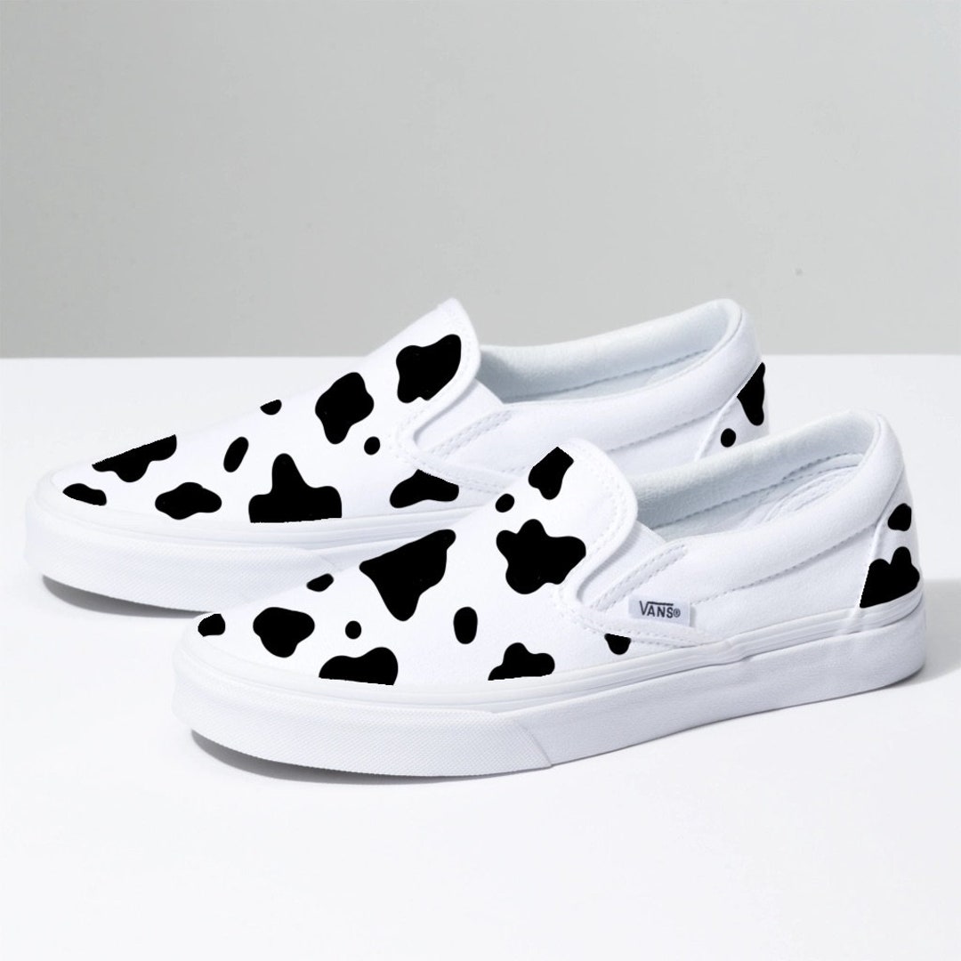 Vans Customs Cow Print Slip-On Shoes