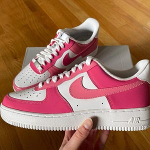 Two-Tone Pink Air Force 1s - Custom Air Force Ones Pink