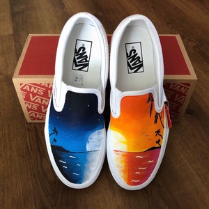 Sun and Moon Vans Slip Ons - Etsy display picture 3