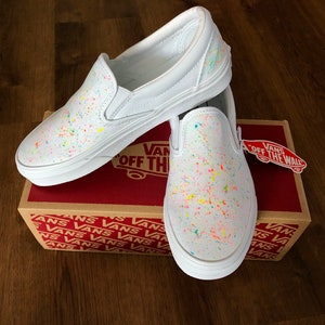 Neon Splatter Paint Vans-off the Wall Vans Custom Splatter - Etsy