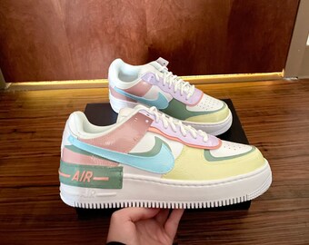 Color-block Custom Air Force Shadows— Multi-color Shoes