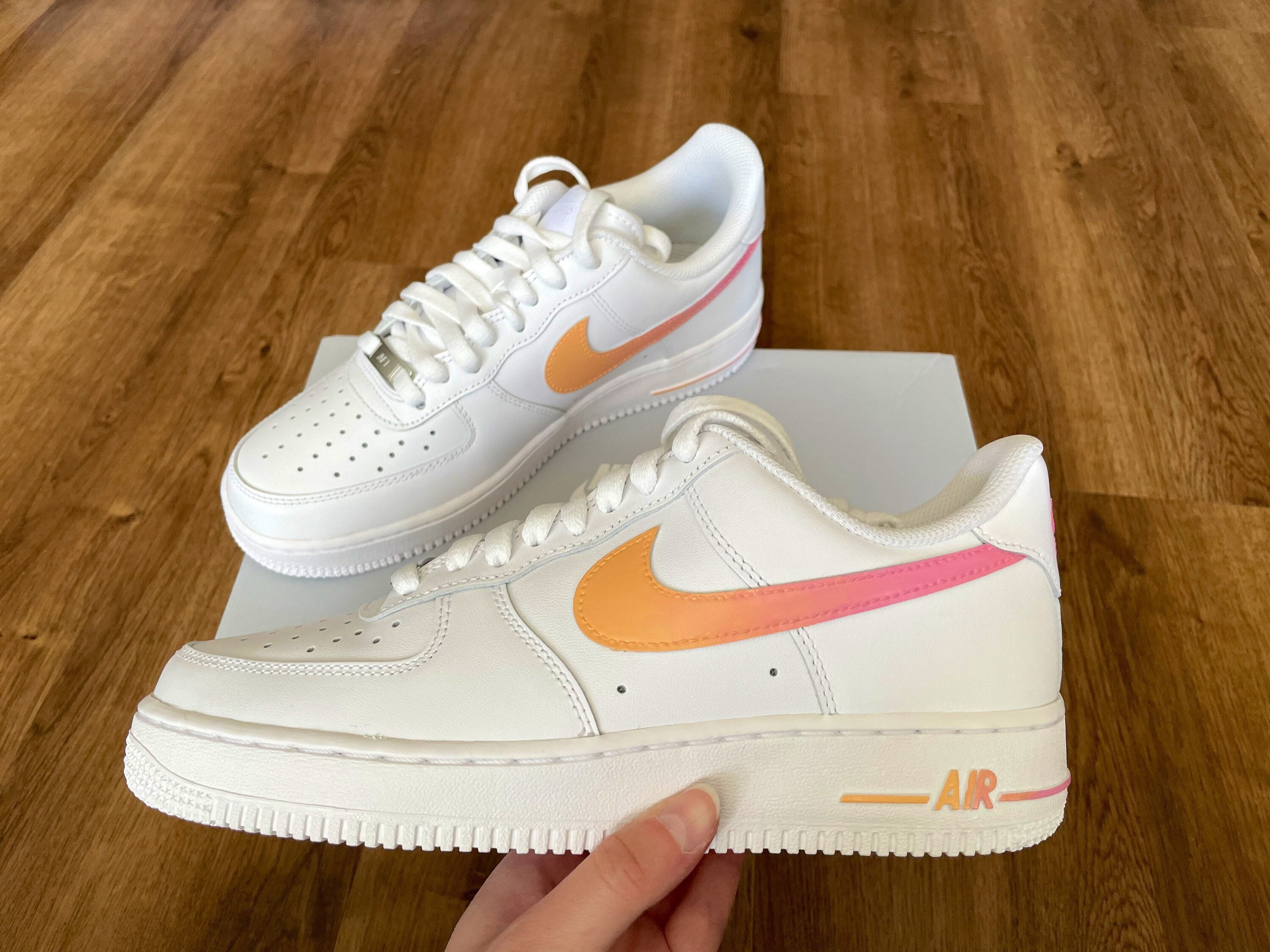 pink check nike air force