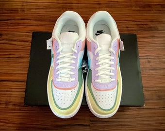 painted shoes nike air force colour block